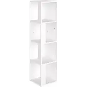 vidaXL Hörnhylla vit 33x33x132 cm konstruerat trä