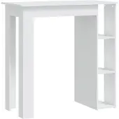 vidaXL Barbord med hylla vit 102x50x103,5 cm konstruerat trä