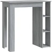 vidaXL Barbord med hylla grå 102x50x103,5 cm konstruerat trä