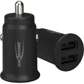 Ansmann InCar Charger CC212 USB-laddare 12 W 2x USB-A Svart Personbil, Lastbil