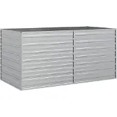 vidaXL Odlingslåda upphöjd galvaniserat stål 160x80x77 cm silver