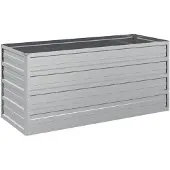 vidaXL Odlingslåda upphöjd galvaniserat stål 100x40x45 cm silver