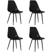 vidaXL Matstolar 4 st svart PP