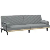 vidaXL Bäddsoffa med armstöd ljusgrå tyg