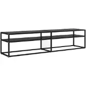 vidaXL Tv-bänk svart 180x40x40,5 cm härdat glas
