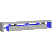 vidaXL Tv-bänk med LED-belysning betonggrå 260x36,5x40 cm