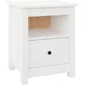 vidaXL Sängbord vit 40x35x49 cm massiv furu