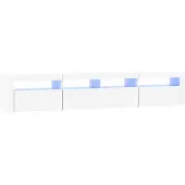 vidaXL Tv-bänk med LED-belysning vit 210x35x40 cm