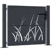 vidaXL Portail de jardin 105x105cm acier conception d'herbe