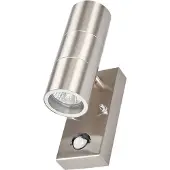 LINDBY Utomhus vägglampa med rörelsesensor EYRIN , dimbar, Aluminium / grå / zink, Rostfritt stål, Modern