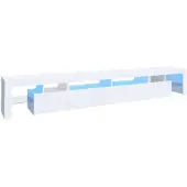 vidaXL Tv-bänk med LED-belysning Vit 260x36,5x40 cm