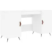 vidaXL Skrivbord vit 140x50x75 cm konstruerat trä