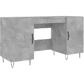 vidaXL Skrivbord betonggrå 140x50x75 cm konstruerat trä