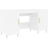 vidaXL Skrivbord vit 140x50x75 cm konstruerat trä