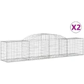 vidaXL Gabioner bågformade 2 st 300x50x60/80 cm galvaniserat järn