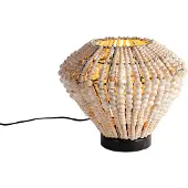 QAZQA Orientalisk bordslampa beige med pärlor - Moti