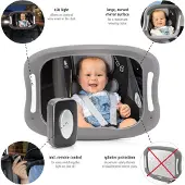 Reer Bilspegel m. Ljus - - One Size - Spegel