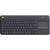 Logitech Wireless Touch Keyboard K400 Plus - Tangentbord - med pekplatta - trådlös - 2.4 GHz - AZERTY - belgisk - svart