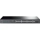 TP-LINK TL-SG1428PE - Switch - smart - 24 x 10/100/1000 (PoE+) + 2 x 10/100/1000 - monterbar på stativ - PoE+ (250 W) - AC 100 - 240 V