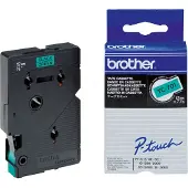 Brother TC-701 | svart text - grön märkband | 12mm x 7,7m (original)