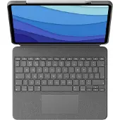 Logitech Combo Touch - Tangentbord och foliefodral - med pekdyna - bakgrundsbelyst - Apple Smart connector - QWERTY - brittisk - oxford-grå - för Apple 12.9-inch iPad Pro (5:e generation)