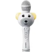 Lenco Karaokemikrofon med Bluetooth SD-kortplats lampor Aux-utgång Vit