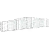 vidaXL Gabion bågformad 400x30x60/80 cm galvaniserat järn