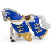 Papo Blå kung Arthurs häst - H: 14 cm - - One Size - Leksaksfigur