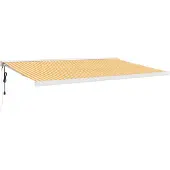 vidaXL Markis infällbar gul och vit 5x3 m tyg&aluminium