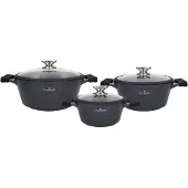 Zwieger Black Stone! grytset 6 delar 20 cm–2 l / 24 cm–3,5 l / 28 cm–5,5 l