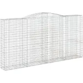vidaXL Gabion bågformad 400x50x200/220 cm galvaniserat järn