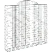 vidaXL Gabion bågformad 200x30x180/200 cm galvaniserat järn