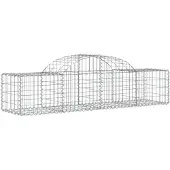 vidaXL Gabion bågformad 200x50x40/60 cm galvaniserat järn