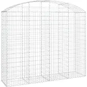 vidaXL Gabion bågformad 200x50x160/180 cm galvaniserat järn