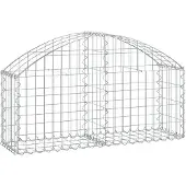vidaXL Gabion bågformad 100x30x40/60 cm galvaniserat järn