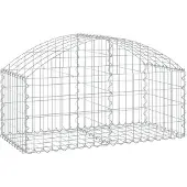 vidaXL Gabion bågformad 100x50x40/60 cm galvaniserat järn