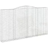 vidaXL Gabion bågformad 400x30x220/240 cm galvaniserat järn