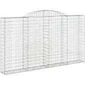 vidaXL Gabion bågformad 300x30x160/180 cm galvaniserat järn