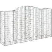 vidaXL Gabion bågformad 300x50x160/180 cm galvaniserat järn