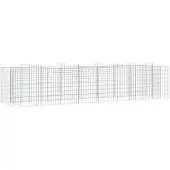 vidaXL Upphöjd planteringsgabion 400x100x100 cm galvaniserat järn
