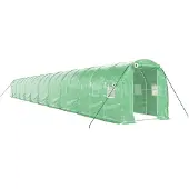 vidaXL Växthus med stålram grön 40 m² 20x2x2 m