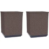 vidaXL Odlingslådor 2 st brun 30x30x37 cm polypropylen