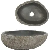 vidaXL Handfat flodsten oval (29-38)x(24-31) cm
