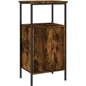 vidaXL Sängbord rökfärgad ek 41x31x80 cm konstruerat trä