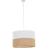 TK Lighting Hänglampa Linobianco , dimbar, Vitt / opal, Vardagsrum / matsal, Textil / tyger / siden, Modern, Pendellampa