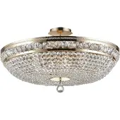 Maytoni Kristall taklampa Ottilia, dimbar, Mässing / guld, Vardagsrum / matsal, Metall, Antik, Taklampa