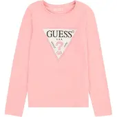 GUESS T-shirt silvergrå / rosa / svart / off-white