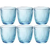 TECHSALES Verre à eau - Bormioli Rocco &amp; Siglio - Siglio Line Blue - Pack de 6 - Verre à pied - Compatible lave-vaisselle