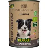 Biofood BF Petfood Organic Bio Menu Sensitive kalkon våtfoder hund (400 g)