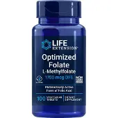 Life Extension , Optimerad Folsyra, 1,700 mcg DFE, 100 Vegetariska Tabletter